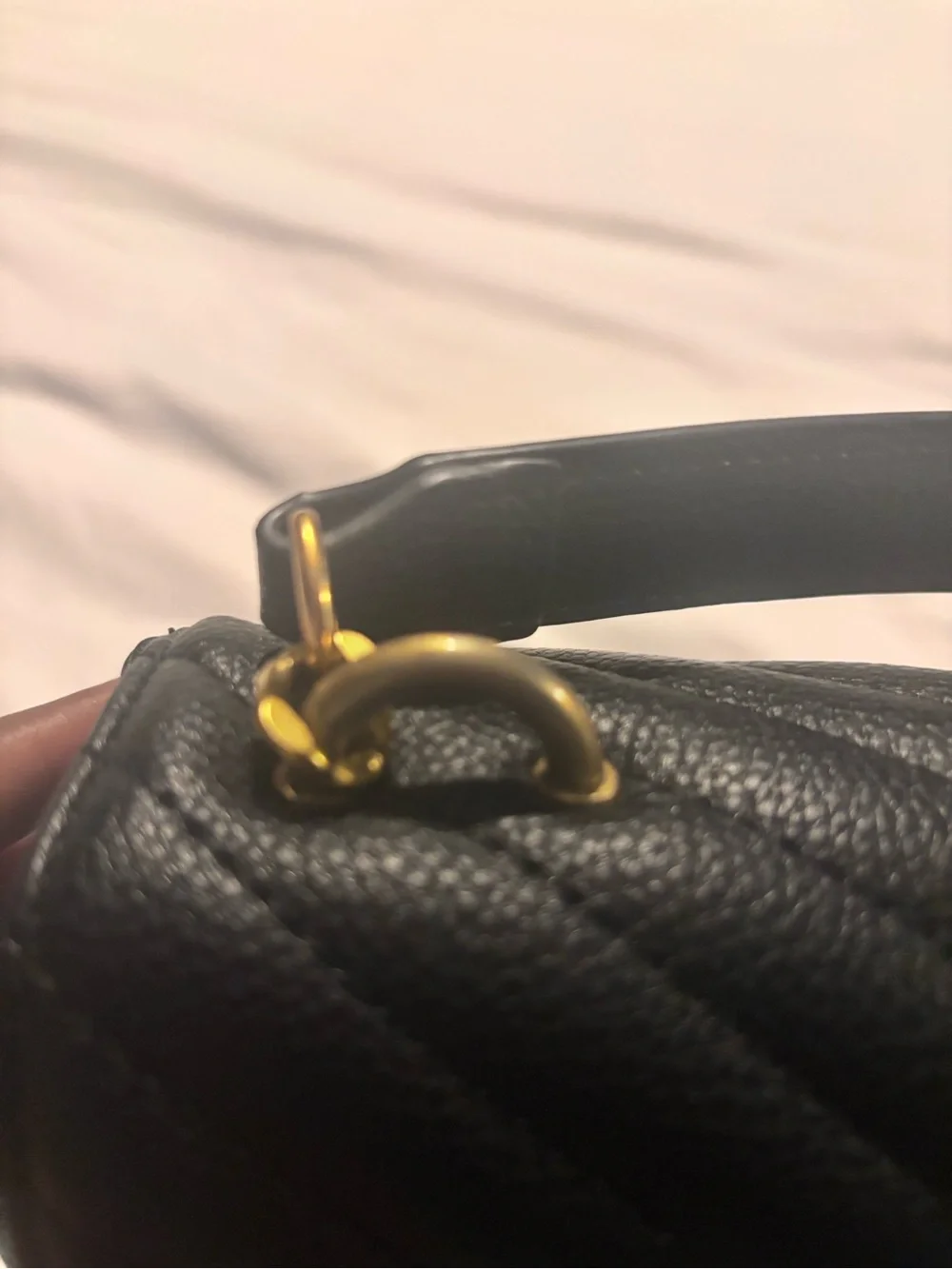 Inspired Saint Laurent Black Quilted Leather Satchel with Gold YSL Hardware